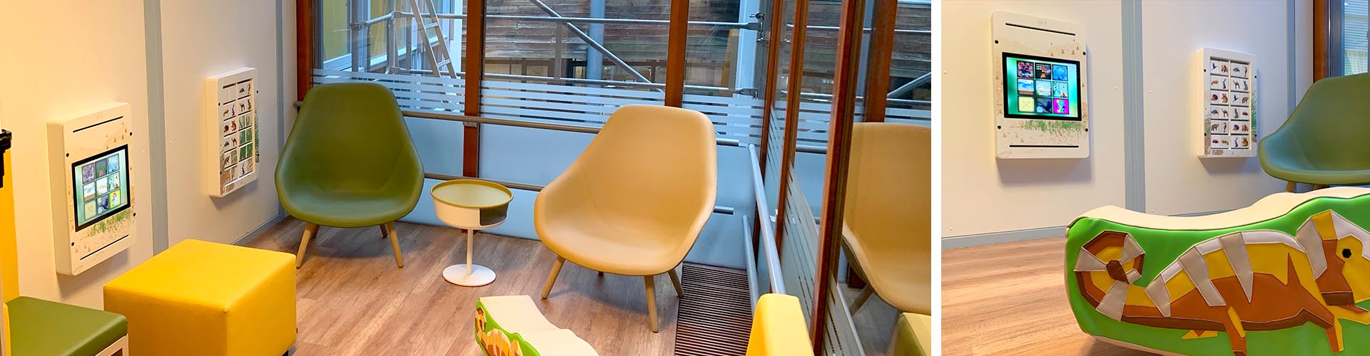Kinderhoek als onderdeel van een wachtruimte Kinderhoek als onderdeel van een wachtruimte
