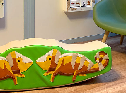 Kinderhoek als onderdeel van een wachtruimte Kinderhoek als onderdeel van een wachtruimte