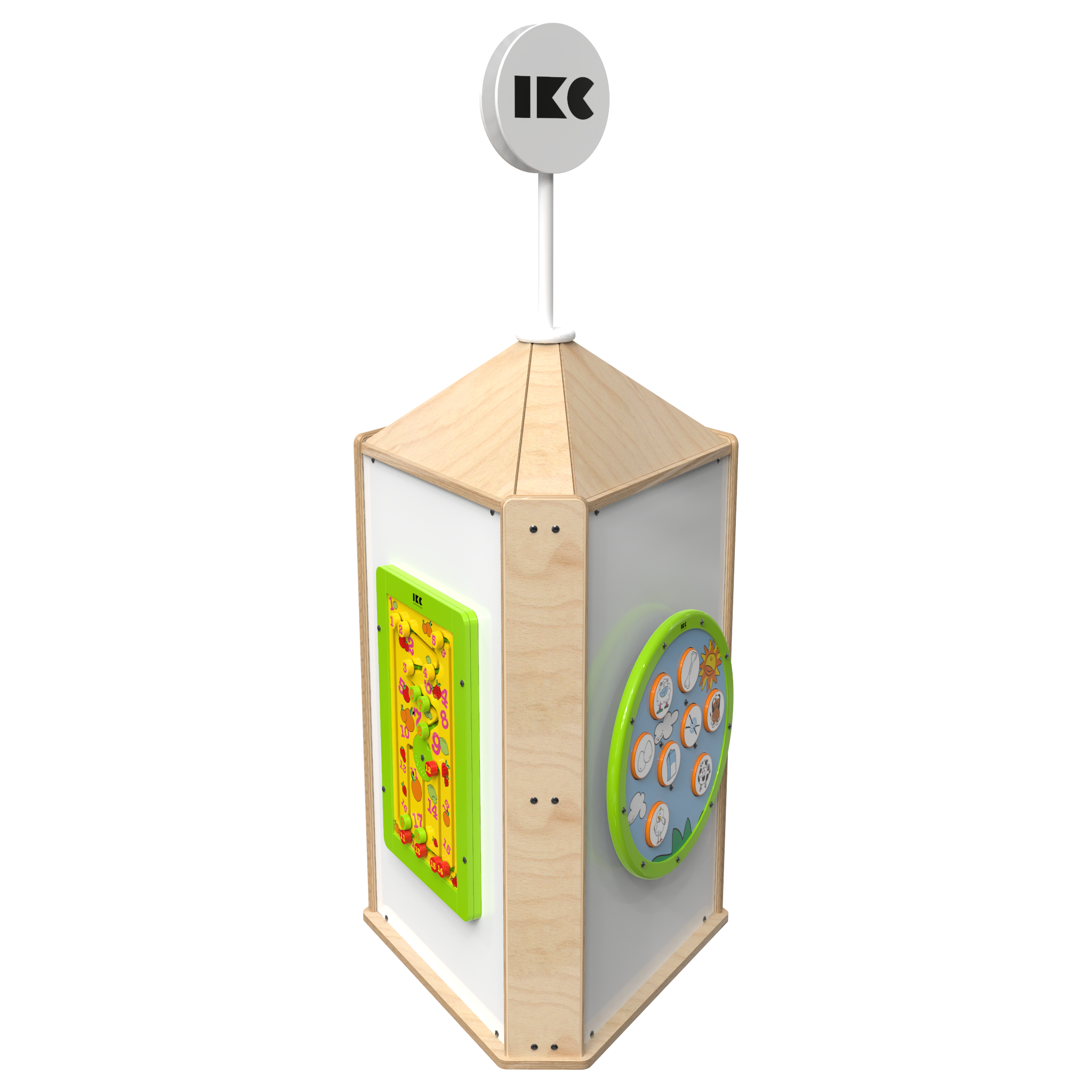 Op deze afbeelding staat een interactief speelsysteem Playtower touch wood